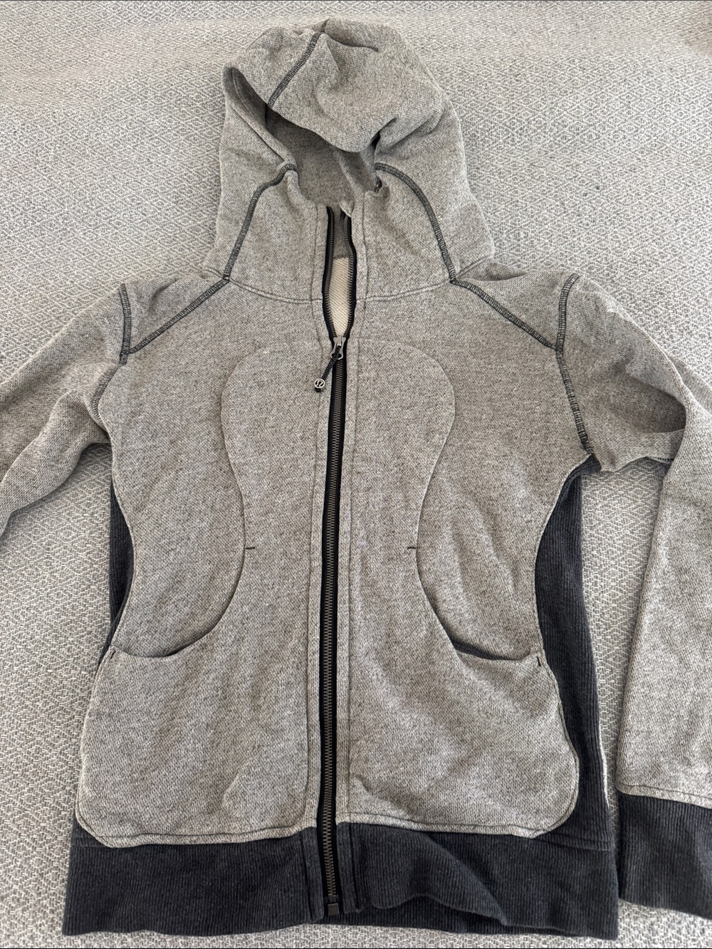 lululemon athletica Heather Gray Full-Zip Hooded Jacket